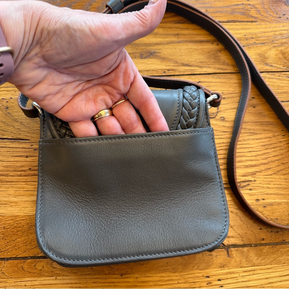 Brighton Mini Crossbody Leather Bag Gray - Picture 6 of 11